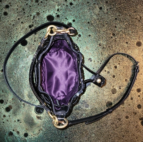 COACH POPPY BLACK SEQUINS CINCH DRAWSTRING MINI BUCKET CROSSBODY HANDBAG 18726 - Picture 11 of 16